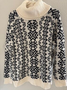 Nasty Gal Cream and Black Turtleneck Sweater